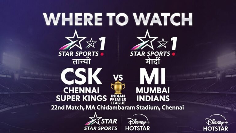 Where to Watch Chennai Super Kings vs Mumbai Indians
